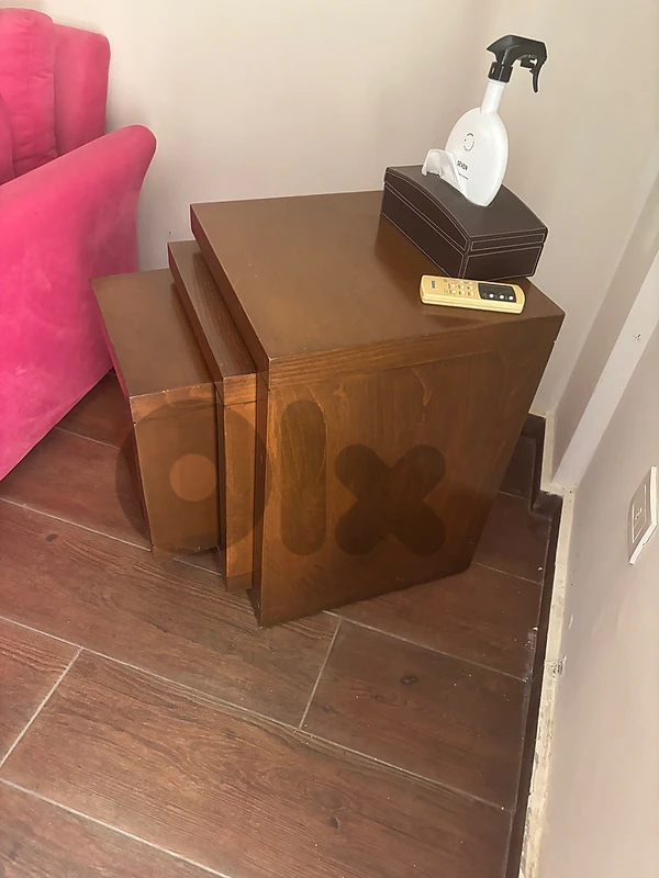3 wood tea tables