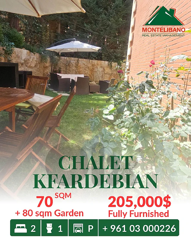 70 sqm Chalet For Sale in Kfardebian كفردبيان with 80 sqm Garden