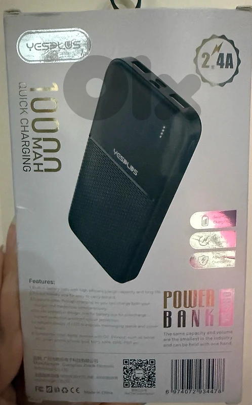 Power Bank Yesplus 10000 mAh - شاحن سفري سريع بحالة ممتازة