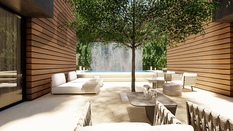 New Chalet duplex + garden & terraces in Faqra for sale /شاليه في فقرا