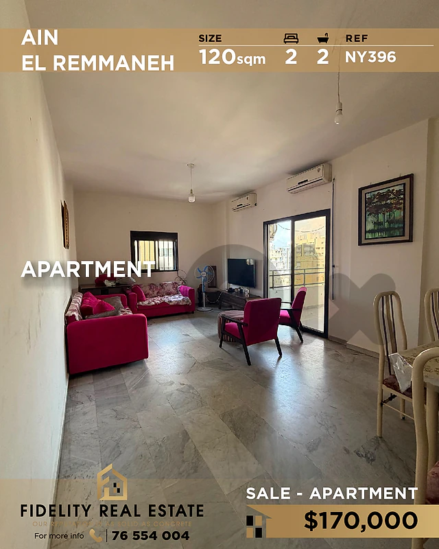 Apartment for sale in Ain El Remmaneh NY396 شقة للبيع في عين الرمانة