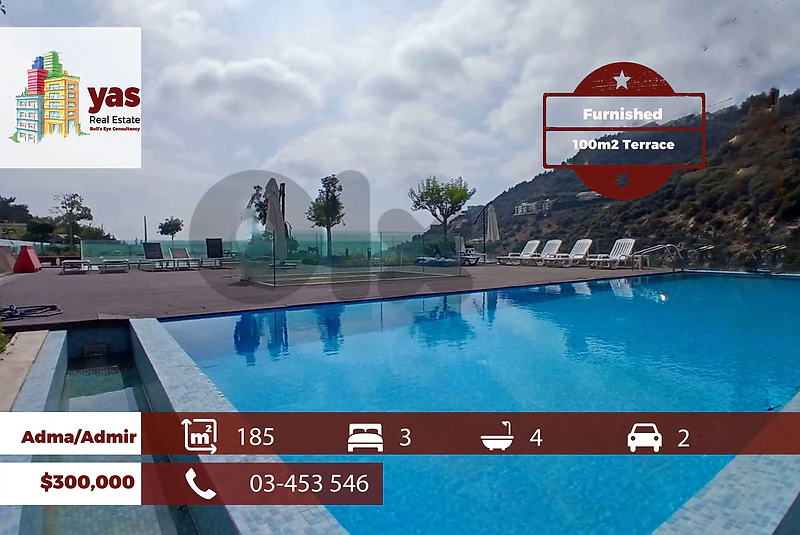 Adma/Admir 185m2 | 100m2 Terrace | Furnished | Calm Area | YV