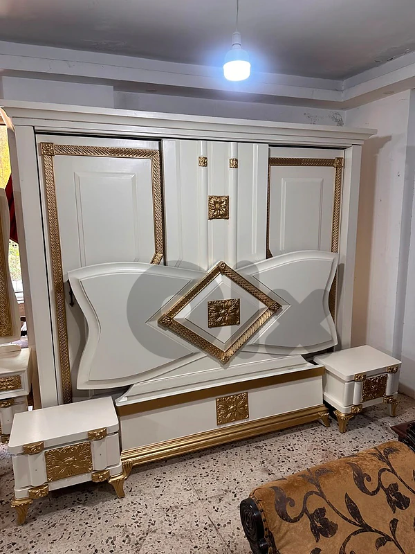 اوضة نوم ملكية شغل دمياط خشب زان سحاب ملبسة قشر