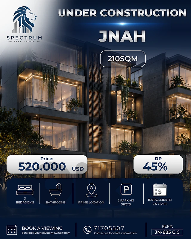 PROJECT UNDER CONSTRUCTION IN JNAH | 210SQ | JN-685 C.C