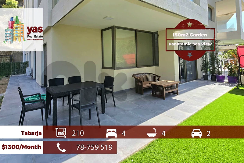 Tabarja 210m2 | 150m2 Terrace | Furnished | Gated Community | ABA