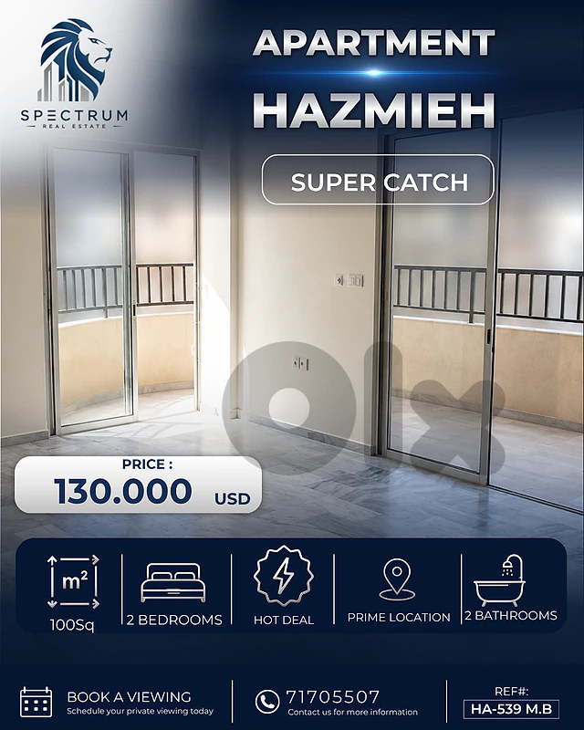 SUPER CATCH | HAZMIEH PRIME | 2 BEDROOMS | OPEN VIEW, (HA-539)