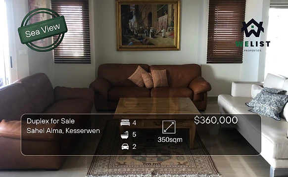 Apartment Duplex for sale in Sahel Alma شقة للبيع في ساحل علما