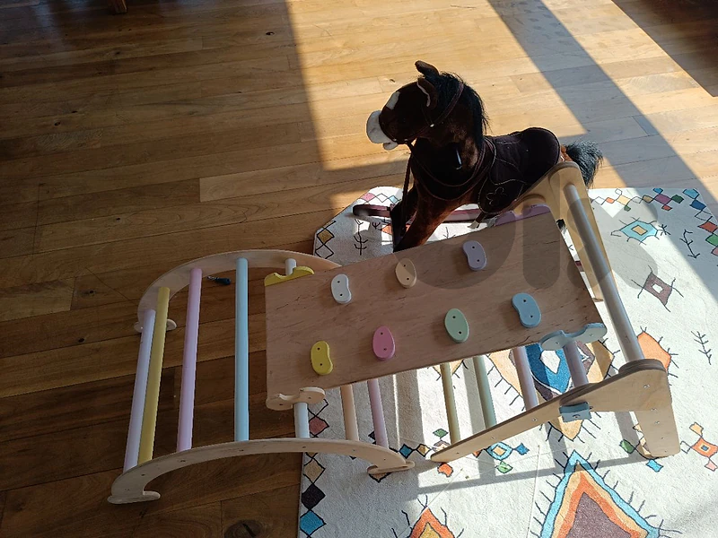 Pikler triangle and rocking horse