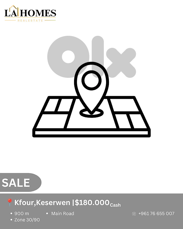 land for sale in kfour keserwen ارض للبيع في الكفور كسروان