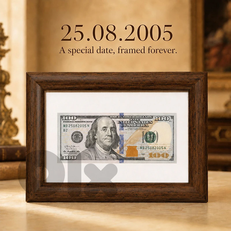 US $100 birthday serial banknote