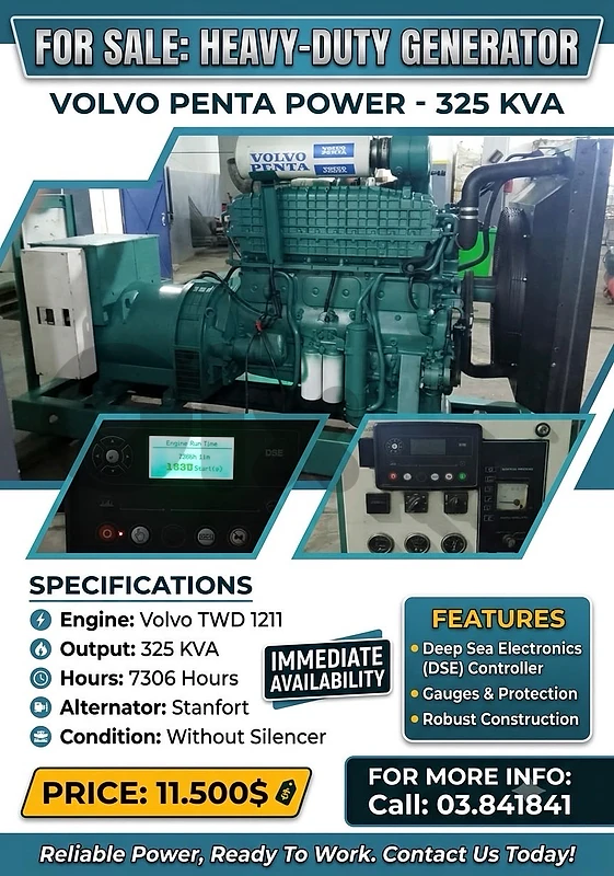 Generator volvo 325 kva
