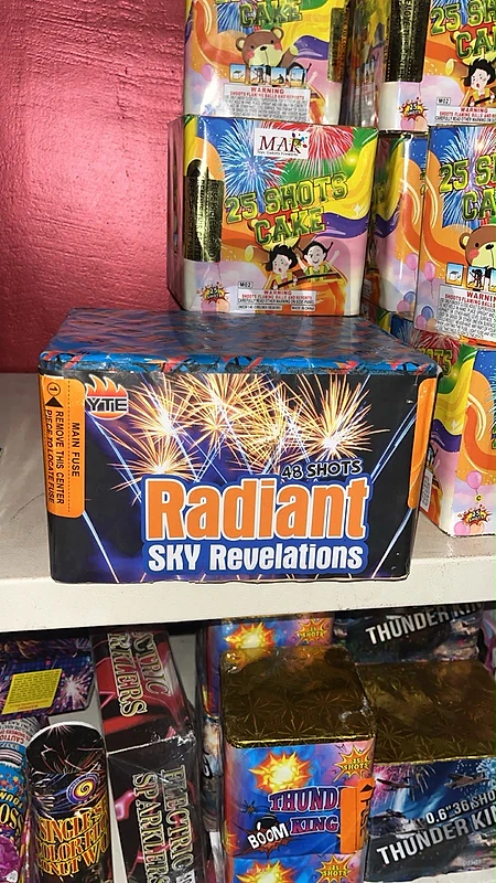 Radiant Sky Revelations - 48-Shot Fireworks Cake (0.8")
