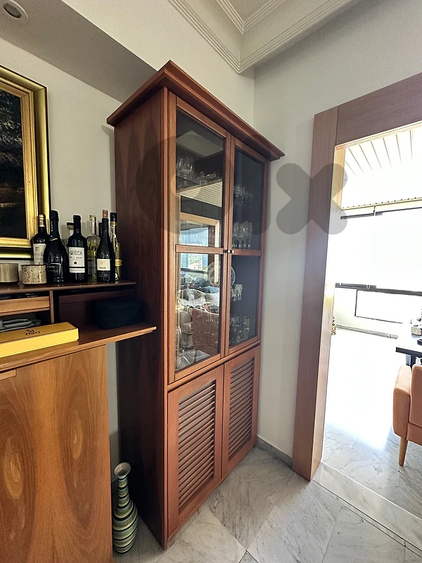 Two Wooden glass-door display cabinet