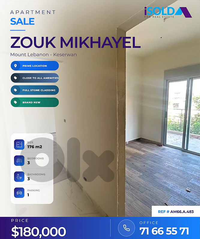 A 176 m2 apartment for sale in Zouk mikhayel A 176 m2 apartment for sale in Zouk mikhayel