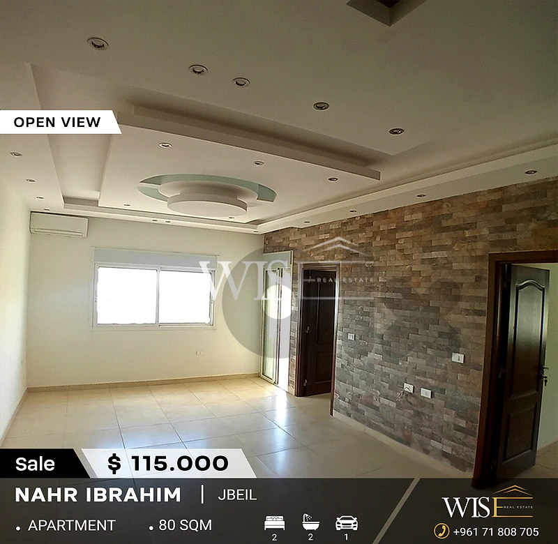 80 SQM Apartment fully decorated for SALE in Nahr Ibrahim - Jbeil!