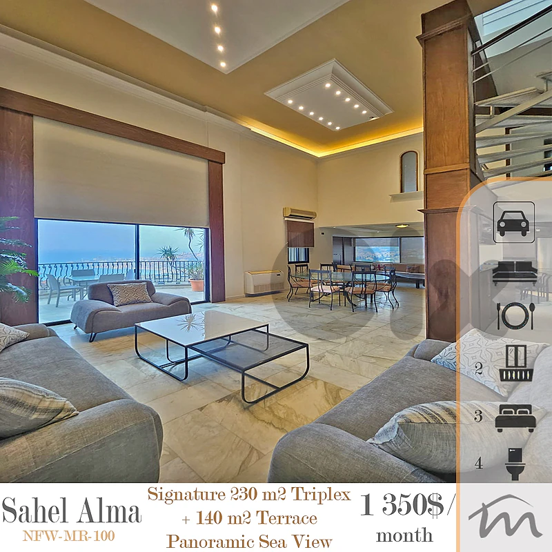 Sahel Alma | Signature 230m² Triplex + 140m² Terrace | Panoramic View