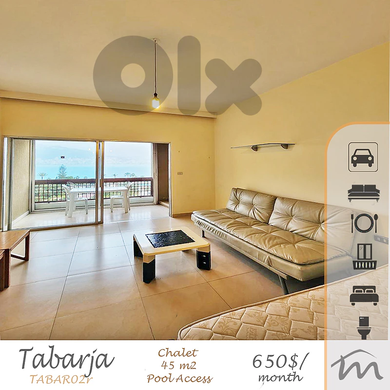 Tabarja | Furnished/Equipped 45m² Chalet | Panoramic Sea View Tabarja | Furnished/Equipped 45m² Chalet | Panoramic Sea View