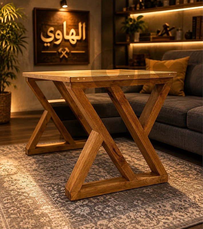 طاوله خشب صناعه يدويه
