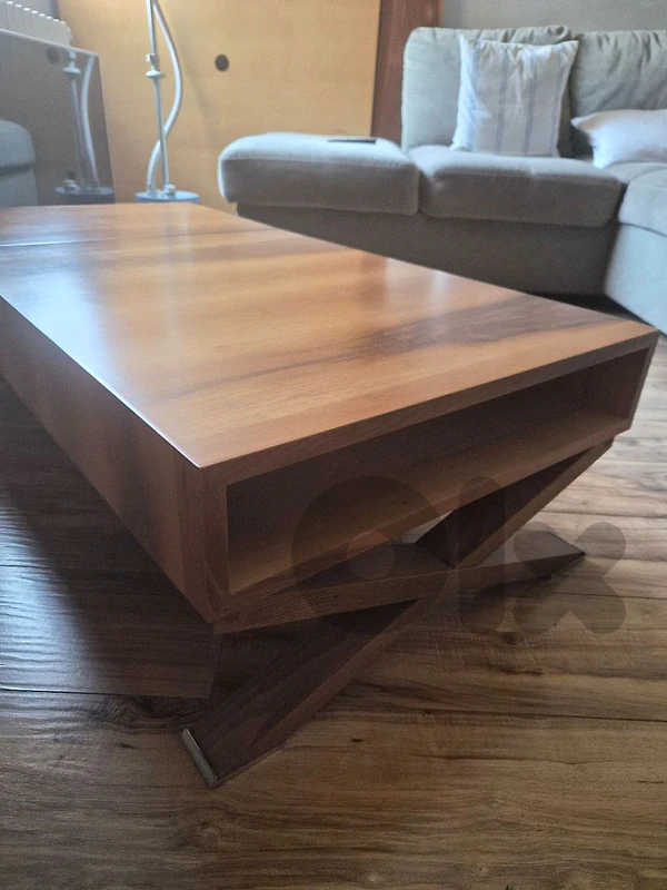 Wooden coffee table with drawers