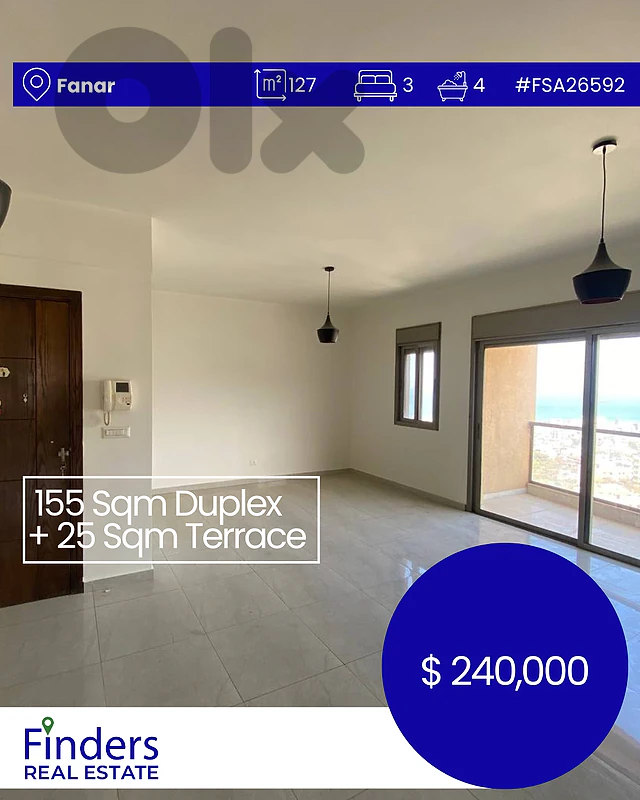Duplex for sale in Fanar! شقة دوبلكس للبيع في الفنار!