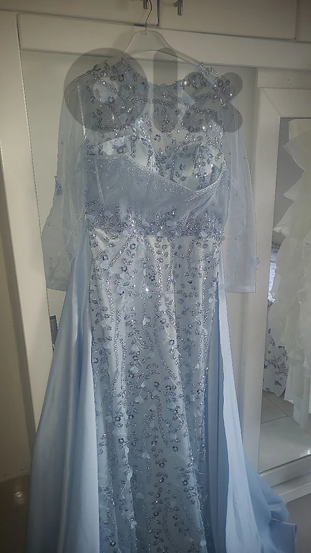 dress baby blue size 46 use 1 time only