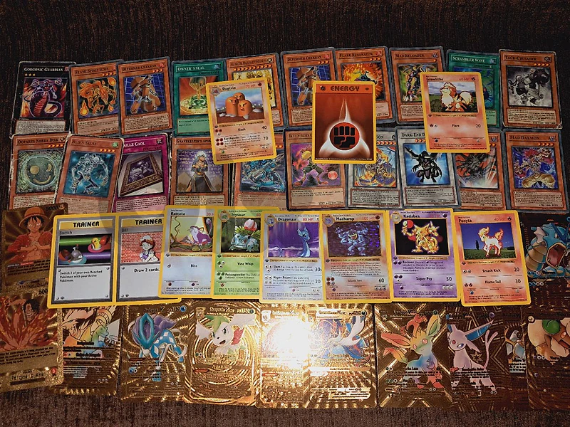 Old Pokemon and yugioh cards games collection 43 cards