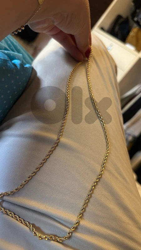 yellow gold 18k twisted rope chain necklace