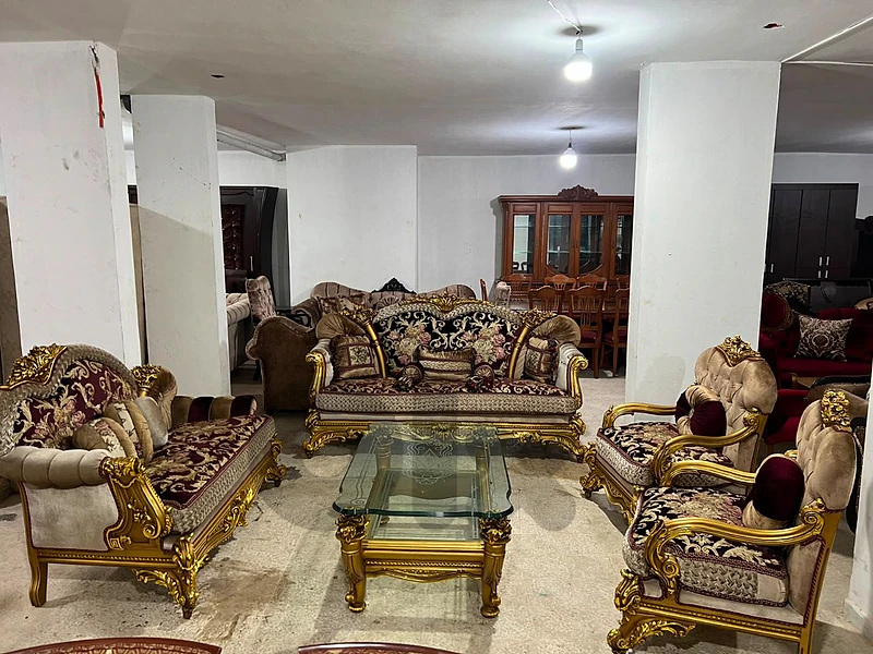 صالون ملوكي صناعة مصر 🇪🇬 خشب زان ملبس ورق ذهب مستعمل بحالة جديدة