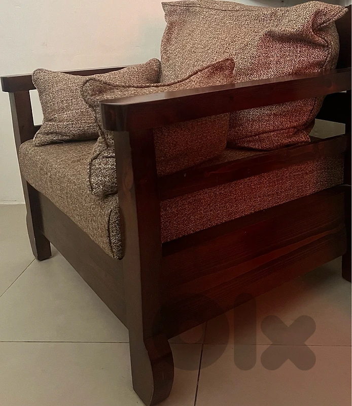 Set of 2 Solid Wood Armchairs