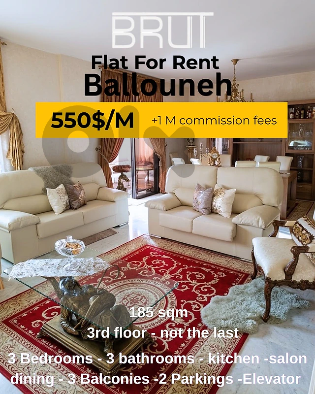 Spacious fully furnished apartment for rent in Ballouneh Spacious fully furnished apartment for rent in Ballouneh
