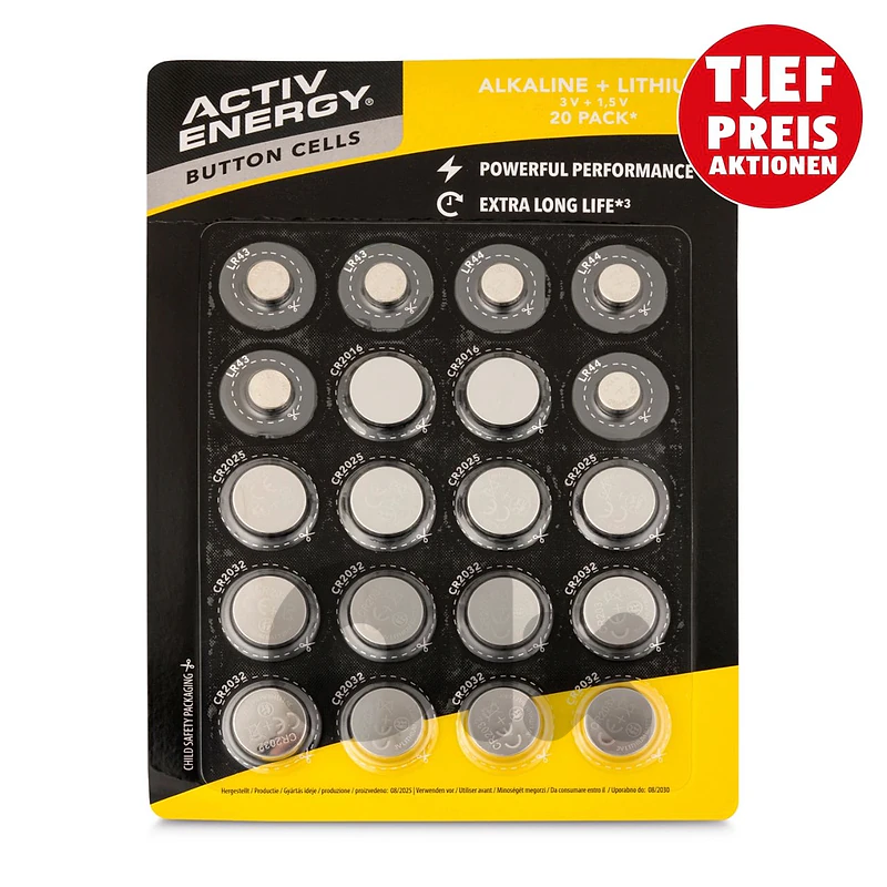 activ energey button cell batteries 20 pcs