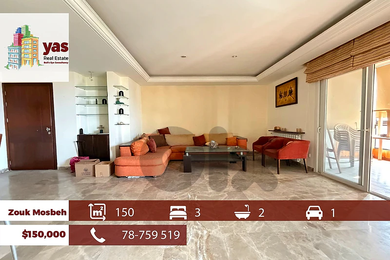 Zouk Mosbeh 150m2 | Partial View | High End | Quiet Street | EH/KS