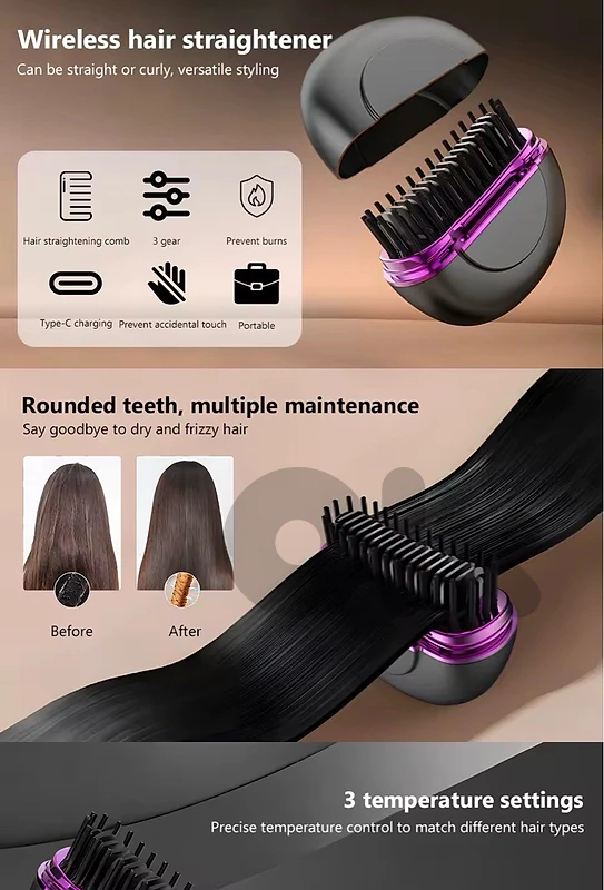 Portable Hair Straightening Comb | مشط تمليس شعر