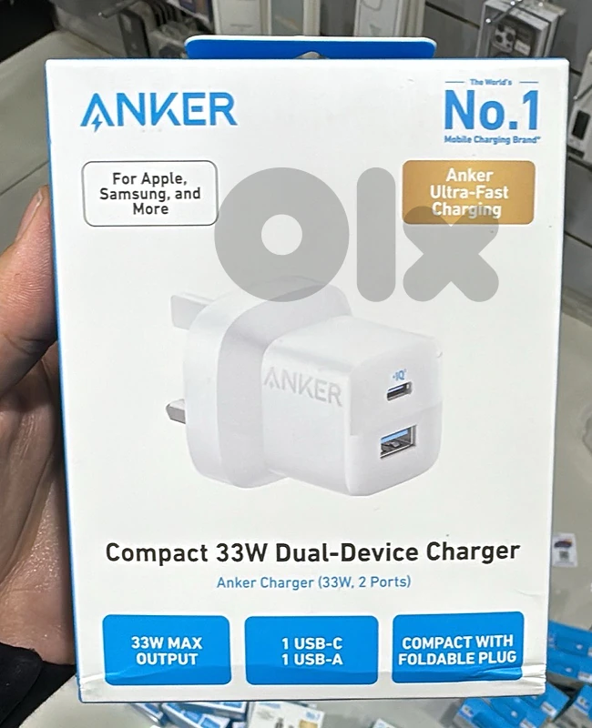 Anker 323 dual charger 33w 2 ports 3 pin white A2331k21