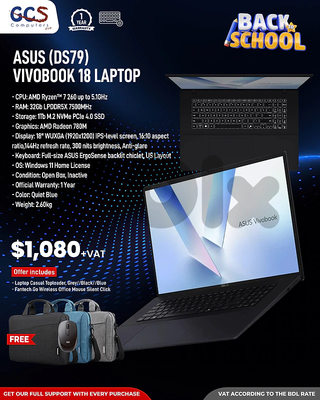 Asus (DS79) Vivobook 18 Laptop