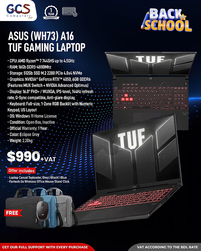 Asus (WH73) A16  TUF Gaming Laptop