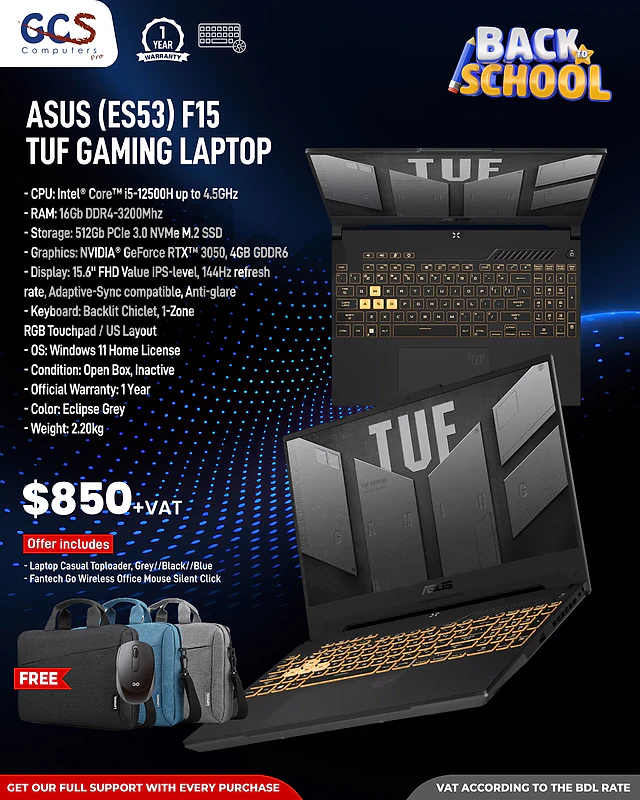 Asus (ES53) F15 TUF Gaming Laptop