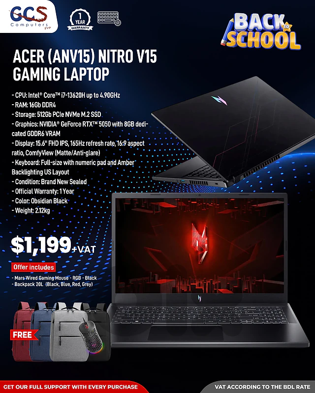 Acer (ANV15) Nitro V15 Gaming Laptop