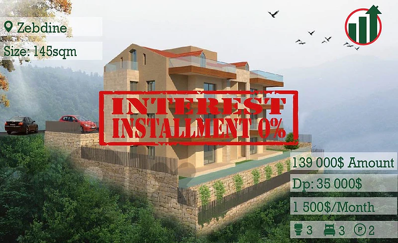 Brand New Apartment for Sale in Zebdine With Open Sea View !!
