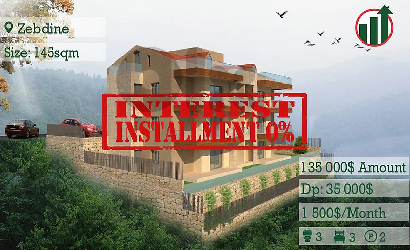 Brand New Apartment for Sale in Zebdine With Open Sea View !!
