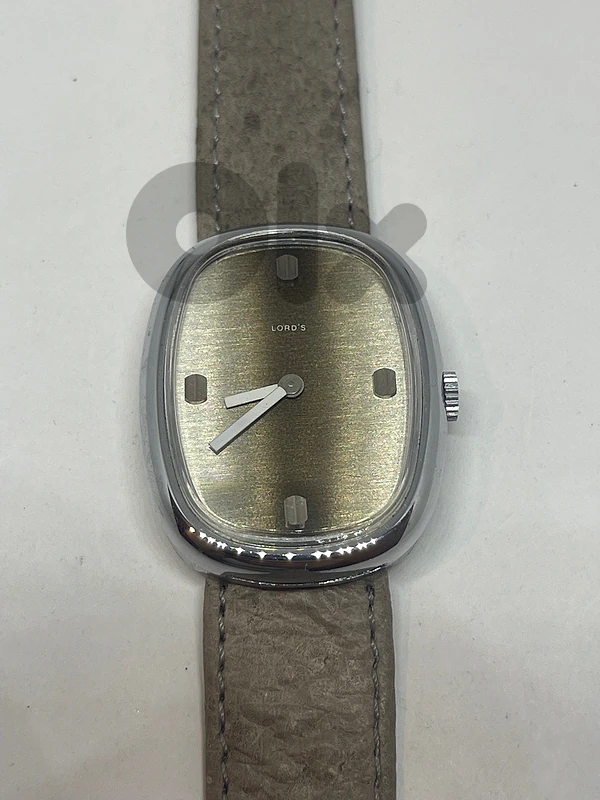 Vintage LORD'S Mechanical Oval TV Screen Dial Watch Sunburst ساعة