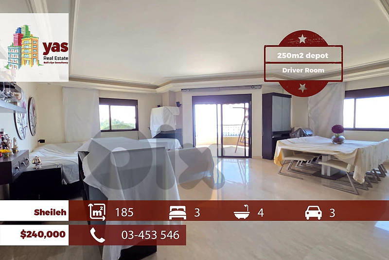 Sheileh 185m2 | 250m2 Depot | Prime Location | Calm Area | TO