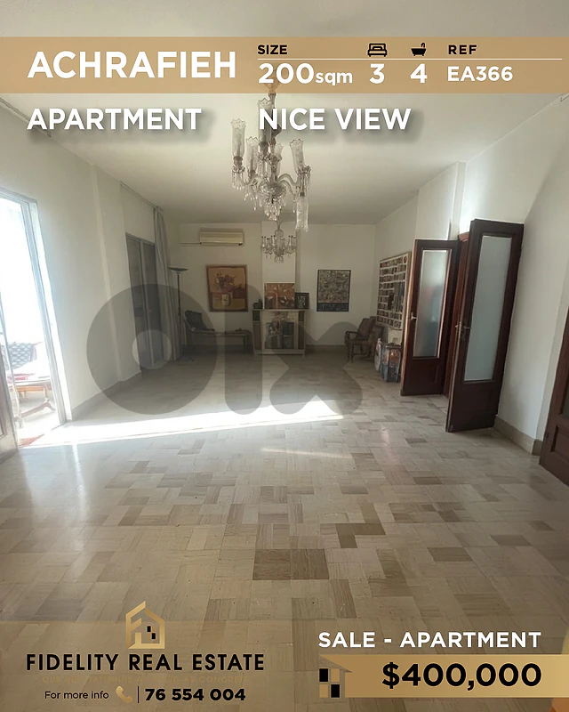 Apartment for sale in Achrafieh EA366 شقة للبيع في الأشرفية