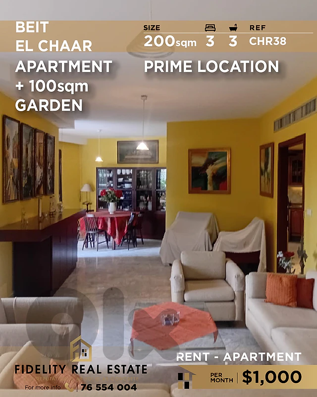 Apartment for rent in Beit el Chaar CHR38 شقة للإيجار في بيت الشعار