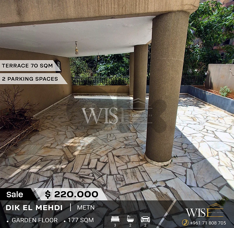 🏠 177 SQM Apartment with Terrace for SALE in Dik El Mehdi!