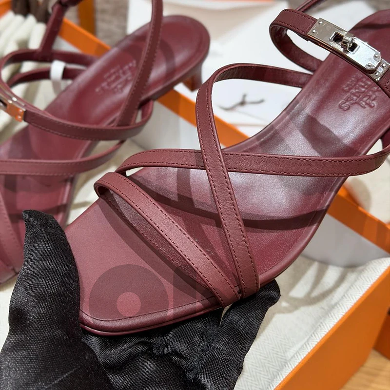 hermes muse 40 sandal rouge h - size 38