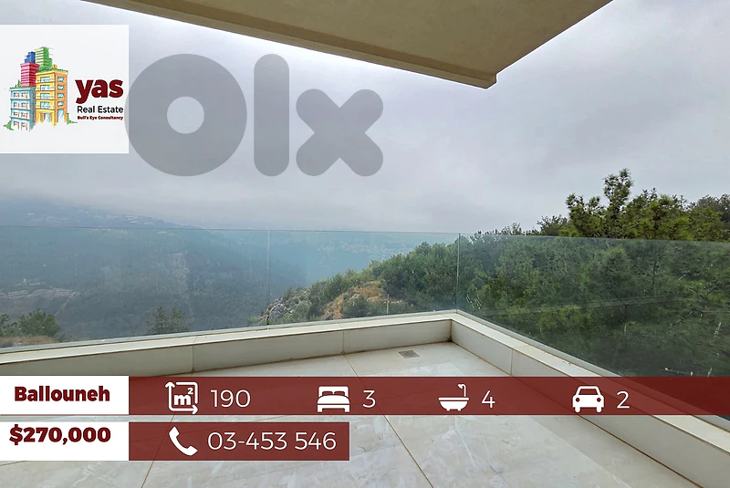 Ballouneh 190m2 | Panoramic View | Prime Loaction | Luxury | TO |