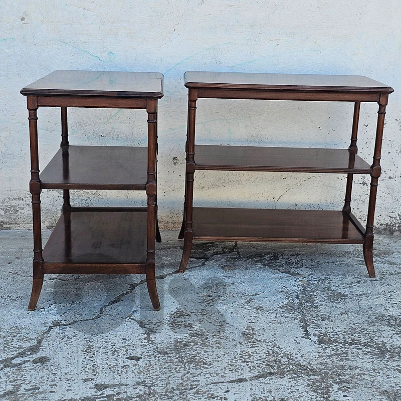 Antique Ferguson mahogany 3 tiered side tables.