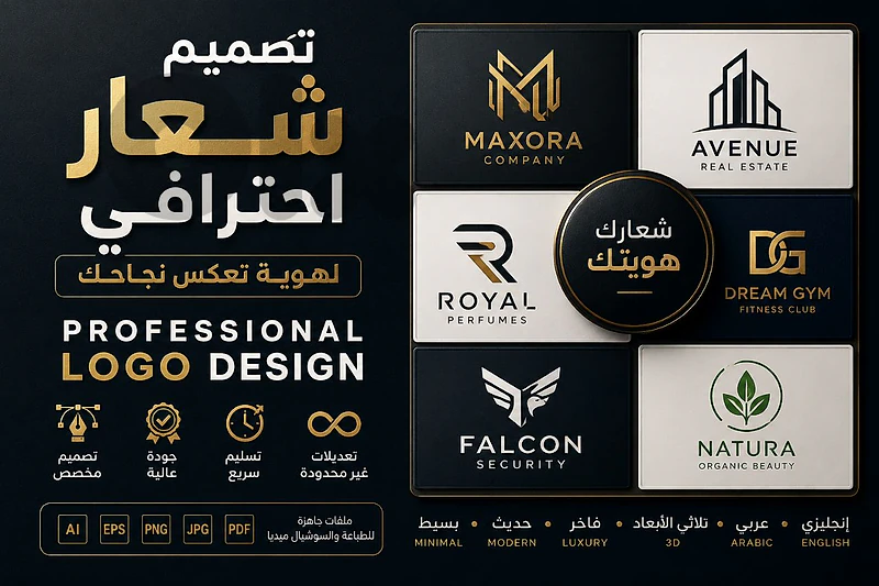 تصميم شعار احترافي لشركتك | Logo Design مميز وحديث