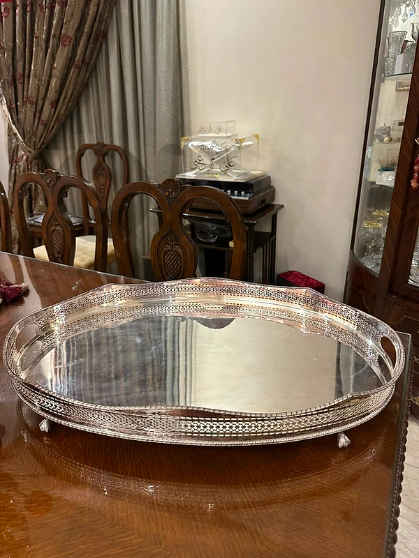 Antique tray sheffield reproduction silver plate england 65cm